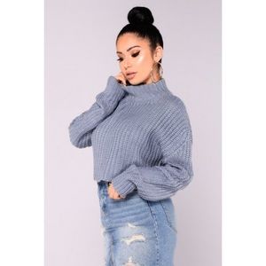 Avelina Long Sleeve SweaterDusty Blue fashion nova